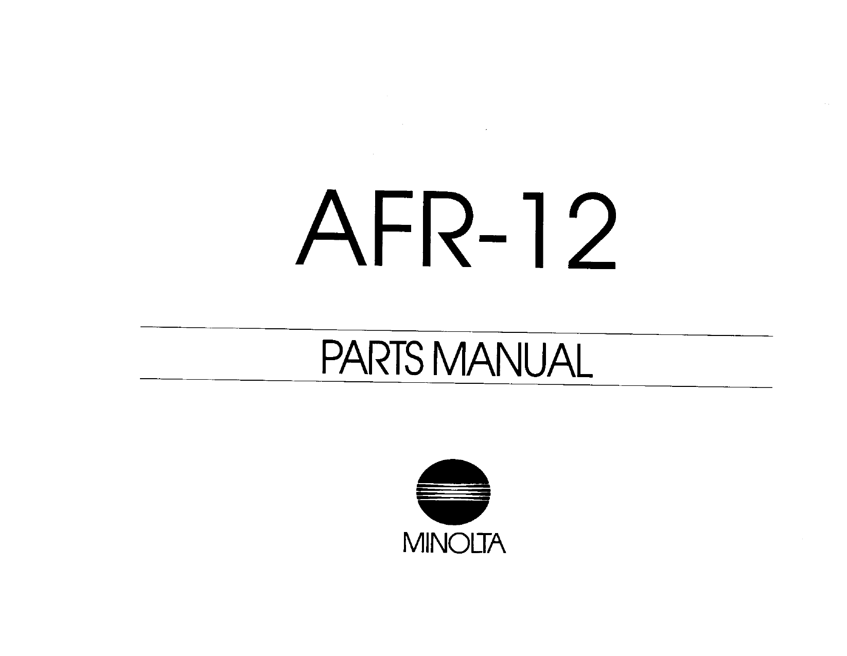 Konica-Minolta Options AFR-12 Parts Manual-1